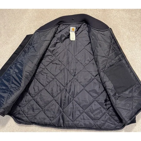 Carhartt Duck Canvas Vest Men's Size 5XL Black Full Zip Quilted Lined Workwear